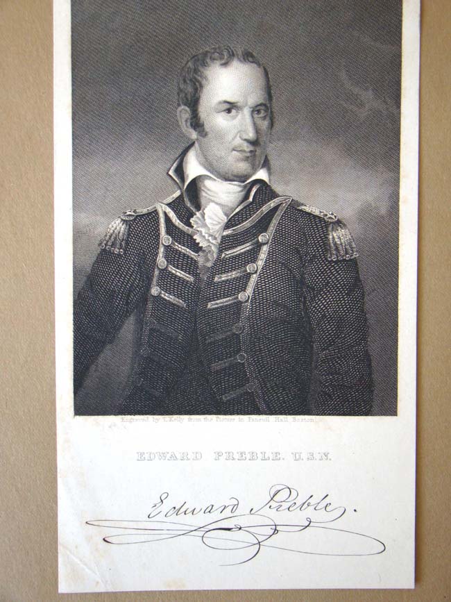 A RARE document signed in 1799 by EDWARD PREBLE, USN Commodore, Capt. of the USS Constitution, Hero of Tripoli and one of America's greatest Naval Heroes